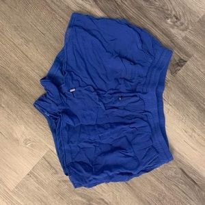 Blue gauze drawstring shorts